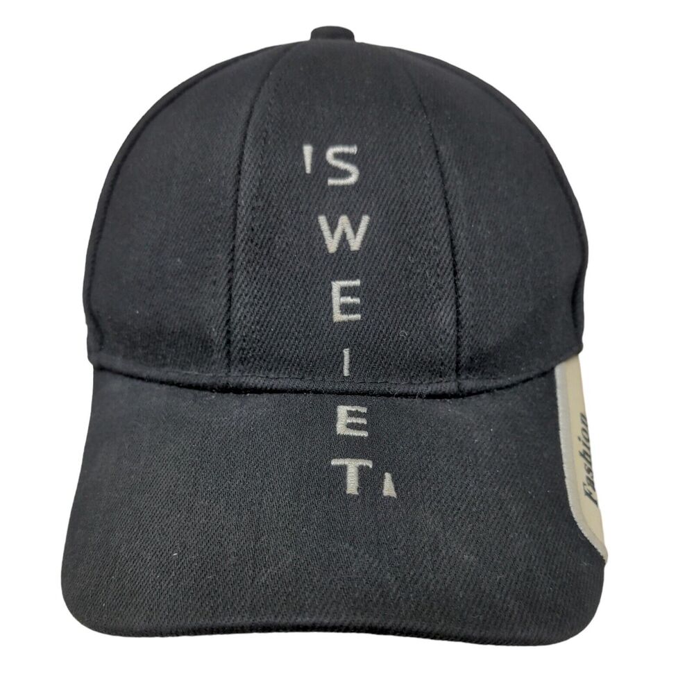 Sweet Fashion Men's Slideback Hat Black Embroidered Logo Adjustable